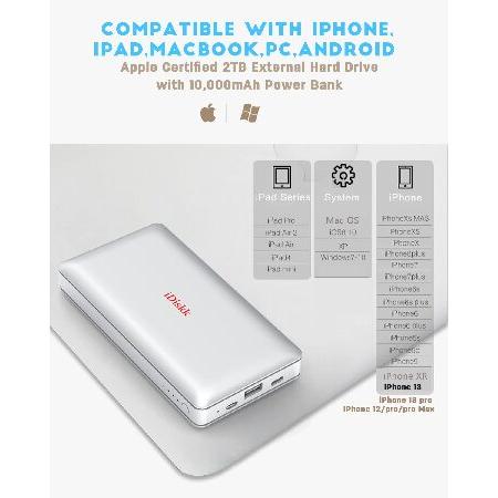 並行輸入品】 iDiskk 【Mfi Certified Plug-Play】 2TB External Hard