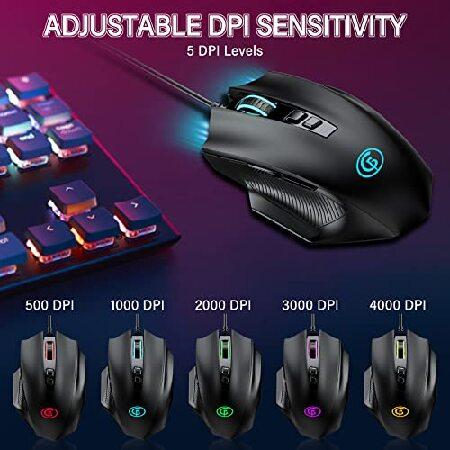 GF GOFREETECH Mechanical Gaming Keyboard and Mouse Combo, RGB