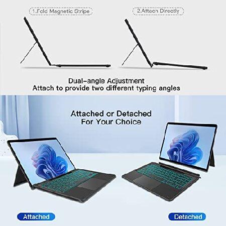 Type Cover for Microsoft Surface Pro 8/Surface Pro X 13", XIWMIX Portable Bluetooth 5.1 Wireless 7-Color Backlit Surface Pro 8/Pro X Keybo(並行輸入品)｜olg｜04