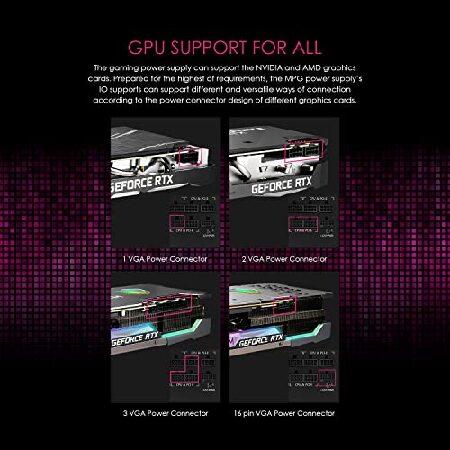 【並行輸入品】 MSI MPG A1000G PCIE 5 ＆ ATX 3.0 Gaming Power Supply - Full Modular - 80 Plus Gold Certified 1000W - 100% Japanese 105°C Capacitors -の画像