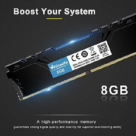 【並行輸入品】 Wlizedle DDR4 RAM 16GB キット (2x8GB) 3200MHz CL22 DIMM デスクトップメモリ PC4-25600 288ピン 1.2V 1Rx8 ノンECC アンバッファード PC コン_1