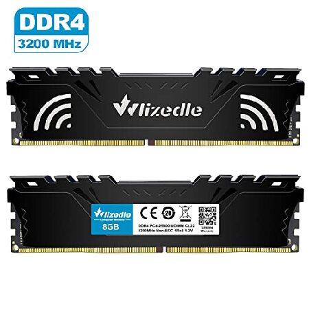 【並行輸入品】 Wlizedle DDR4 RAM 16GB キット (2x8GB) 3200MHz CL22 DIMM デスクトップメモリ PC4-25600 288ピン 1.2V 1Rx8 ノンECC アンバッファード PC コン_5