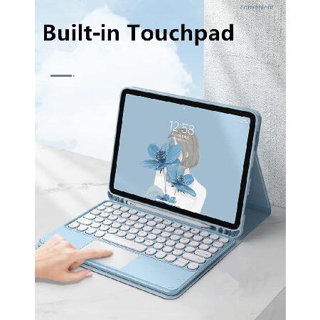 WEBストア限定 SENLAN iPad 9 iPad 8 iPad 7/Air3 Pro10.5 Keyboard Case Touchpad Magnetic Detachable Bluetooth Keyboard Slim Smart case Round Key for iPad 9th 8th 7th