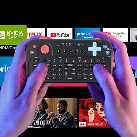 FUNDIAN Bluetooth Keyboard with Jog Mouse and Audio Receiver， Black， Remote Wireless Controller Compatible with Smartphone， Laptop， Tablet， iPad， Nvid with