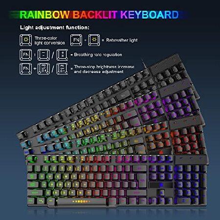 【並行輸入品】 ゲーミングキーボードとマウス、ヘッドフォン、マウスパッド、オールインワンコンボ、PCゲーマー、Xbox、PS4ユーザー用。_2