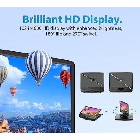 【並行輸入品】 Megatek 12.5\" Portable DVD Player with 10.5\" HD Swivel Screen, Upgraded 6-Hour Rechargeable Battery, Play CD/DVD/USB/SD Card, Carの画像