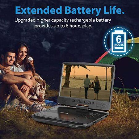 【並行輸入品】 Megatek 12.5\" Portable DVD Player with 10.5\" HD Swivel Screen, Upgraded 6-Hour Rechargeable Battery, Play CD/DVD/USB/SD Card, Carの画像