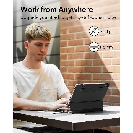 【並行輸入品】 ESR リバウンド 磁気キーボードケース iPadキーボードケース iPad 10 (2022) 対応 簡単セットフローティングカンチレバースタンド_2