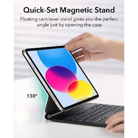 【並行輸入品】 ESR リバウンド 磁気キーボードケース iPadキーボードケース iPad 10 (2022) 対応 簡単セットフローティングカンチレバースタンド_3