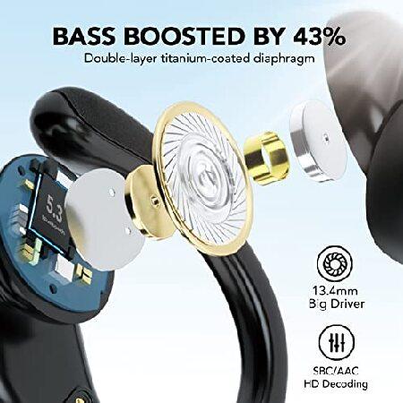 CASCHO Wireless Earbuds Bluetooth Headphones 60Hrs Playtime HD Stereo Audio Digital LED Display Over-Ear Earphones with Earhook Waterproof(並行輸入品)｜olg｜04