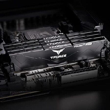 【並行輸入品】 TEAMGROUP T-Force Vulcan Alpha DDR5 Ram 32GB キット (2x16GB) 5600MHz (PC5-44800) CL40 デスクトップメモリモジュール RAM (ブラック) AMD_1
