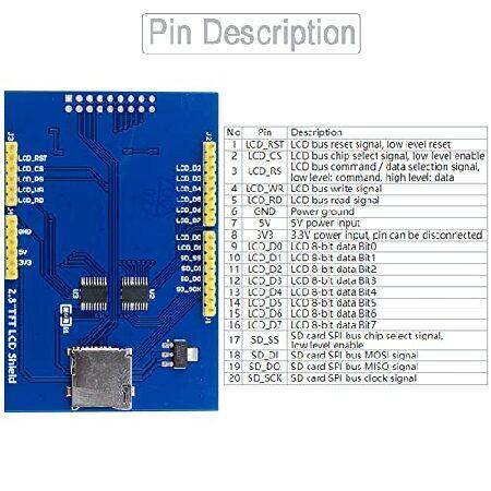 DIYmalls 2.8インチ TFT LCDディスプレイモジュール 5V/3.3V ILI9341 抵抗タッチスクリーン 320x240 8ビットパラレルインターフェース SDカードスロット付き Ard｜olg｜04