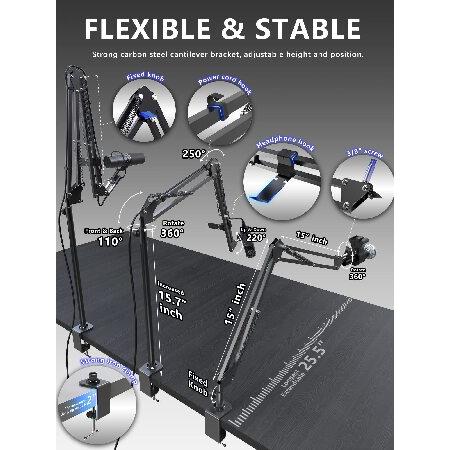 Amazon | IXTECH マイクアーム ホワイト プレミアムブームアーム 360
