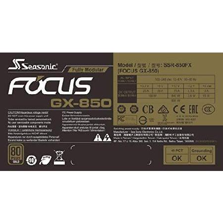 [定休日以外毎日出荷中] Seasonic Focus GX-850， 850W 80+ Gold， Full-Modular， Fan Control in Fanless， Silent， and Cooling Mode， 10 Year 　， Perfect Power Supply for(並行輸入品)