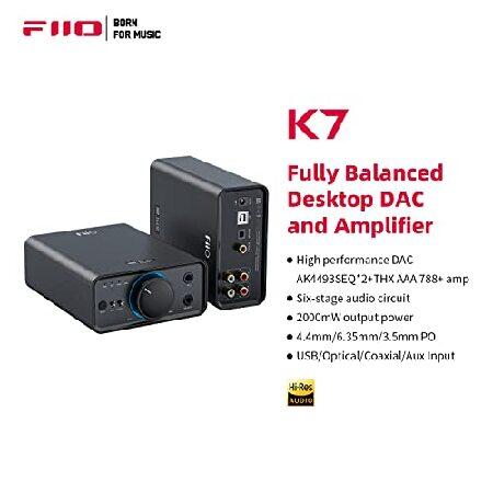 【並行輸入品】 FiiO K7 Full Balanced HiFi DAC Headphone Amplifier AK4493S*2， XMOS XU208 PCM384kHz DSD256，USB/Optical/Coaxial/RCA Inputs， 6.35mm/4.4mm