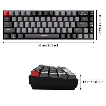 【並行輸入品】 Merdia Teclado mecanico inalambrico de modo dual 2.4G/BT con interruptor azul， 68 teclas， dise?o de disposici?n negro y gris， color