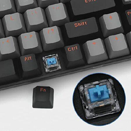 【並行輸入品】 Merdia Teclado mecanico inalambrico de modo dual 2.4G/BT con interruptor azul， 68 teclas， dise?o de disposici?n negro y gris， color