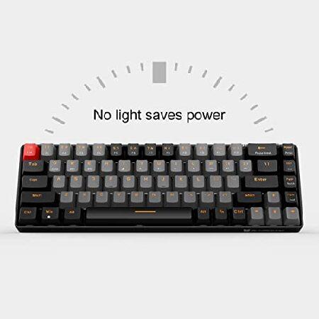 【並行輸入品】 Merdia Teclado mecanico inalambrico de modo dual 2.4G/BT con interruptor azul， 68 teclas， dise?o de disposici?n negro y gris， color