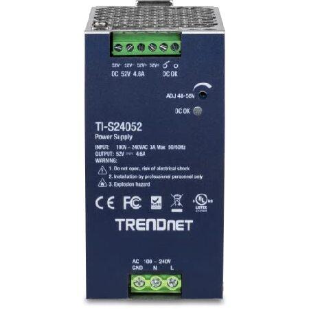 【並行輸入品】 TRENDnet 240W, 52V DC, 4.61A AC to DC DIN-Rail Power Supply, TI-S24052, Industrial Power Supply with Built-in Power Factor Controllerの画像