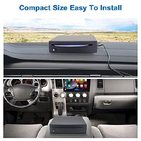 車用外付けUSBカーCDプレーヤー 車載用ポータブルCDプレーヤー Androidカーステレオ/ラジオ USBポート付き プラグアンドプレイ (Androidバージョン6.0以降) 