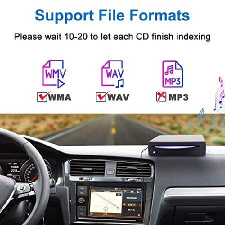 車用外付けUSBカーCDプレーヤー 車載用ポータブルCDプレーヤー Androidカーステレオ/ラジオ USBポート付き プラグアンドプレイ (Androidバージョン6.0以降) 