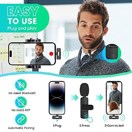 EJCC 2 Pack Wireless Microphone for iPhone iPad, Mini Microphone, Wireless Microphones,Clip-on Microphones, Microphone for iPhone Video Re(並行輸入品)｜olg｜03