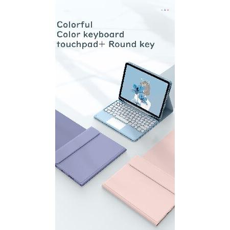 国内正規品限定 HENGHUI iPad 6th 5th Generation Air 2 Pro 9.7 inch Keyboard Case with Touchpad Cute Round Key Color Keyboard iPad 6 iPad 5 Detachable Bluetooth Touch