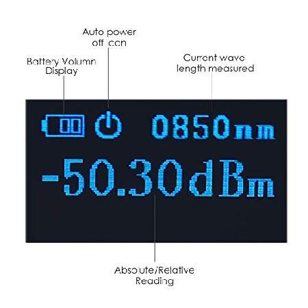 デジタル光パワーメーター -70~6dBm 範囲6 光波長 ケーブルテスター機能付き FC/SC/STインターフェース用FCコンバーター｜olg｜06