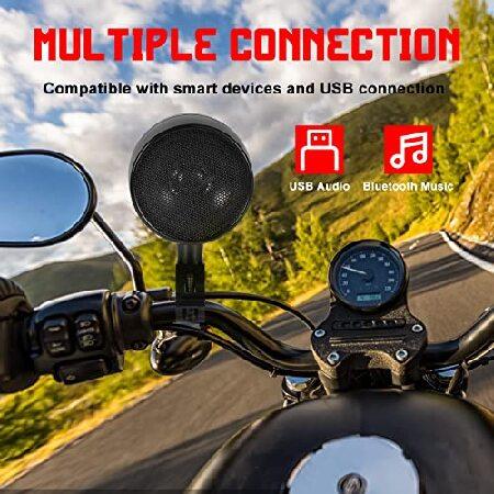 豪華 INNOGLOW Motorcycle Speakers Bluetooth Waterproof Stereo Sound System 3 Inch Built-in Amplifier Bluetooth Mp3 Music Player with Remote Black Fit for 1