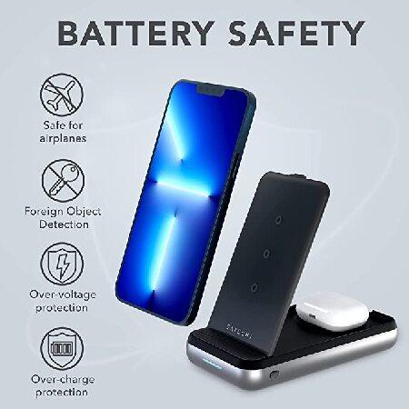 Satechi Duo Wireless Charger Stand ＆ 10000 mah Power Bank - Portable Charger Power Bank - 3 in 1 Wireless Charging Stand - For iPhones 14(並行輸入品)｜olg｜05