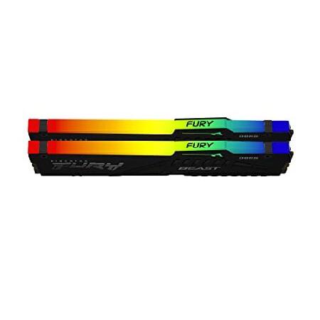 【並行輸入品】 Kingston (キングストン) FURY Beast (フューリービースト) DDR5 RGB EXPO 16GB (2x8GB) 5600MT/s DDR5 CL36 DIMM デスクトップゲーム用メモリの画像