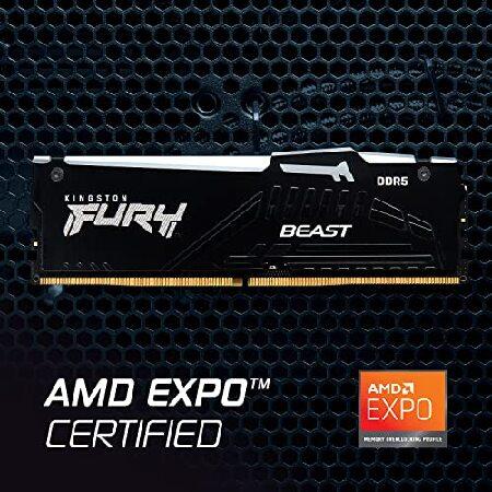 【並行輸入品】 Kingston (キングストン) FURY Beast (フューリービースト) DDR5 RGB EXPO 16GB (2x8GB) 5600MT/s DDR5 CL36 DIMM デスクトップゲーム用メモリの画像