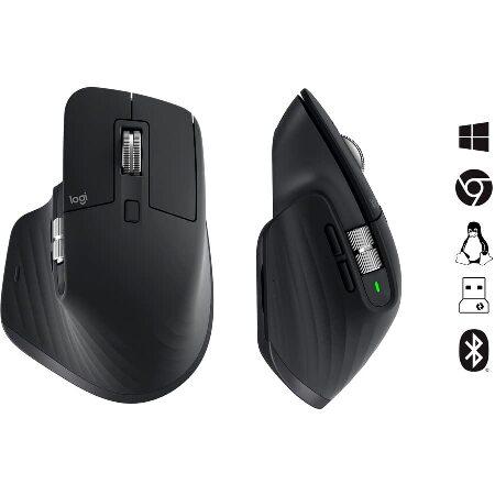 Logitech MX Master 3S - Wireless Performance Mouse with Ultra-Fast Scrolling, Ergo, 8K DPI, Track on Glass, Quiet Clicks, USB-C, Bluetooth, Windows, L｜olg｜06