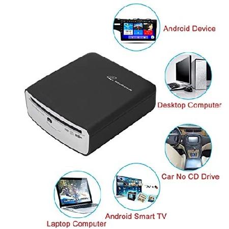 【並行輸入品】 ポータブルカーCDプレーヤー | 外付けUSB車両CDプレーヤー 車 Androidナビゲーションプラグアンドプレイ (Android 4.4以降のシステムのみ)の画像