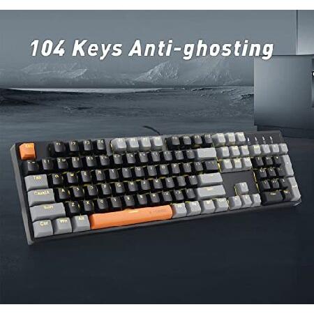 【並行輸入品】 E-YOOSO Z-14 メカニカルゲーミングキーボード 104キー ブラウンスイッチ フルサイズコンピュータキーボード PCゲーマー用 ブラック＆グレー