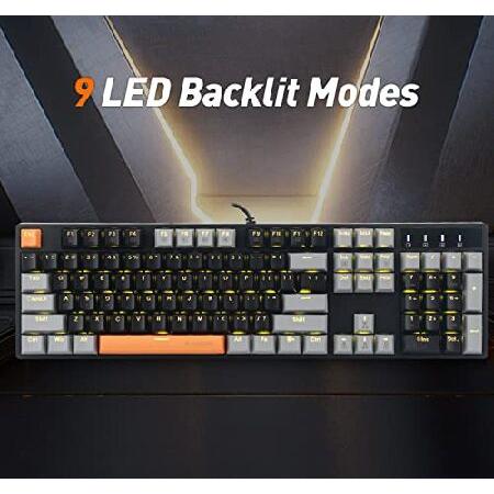 【並行輸入品】 E-YOOSO Z-14 メカニカルゲーミングキーボード 104キー ブラウンスイッチ フルサイズコンピュータキーボード PCゲーマー用 ブラック＆グレー