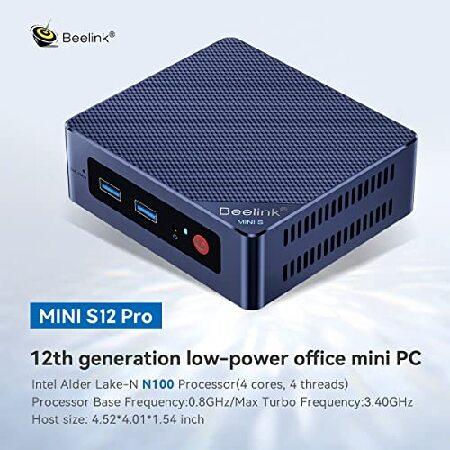 Beelink 12th N100 Intel 12th Mini PC MINIS12 Pro Intel N100 4C/4T MAX 3.4Ghz, 16GB DDR4 ＆ 500GB SSD WiFi 5, Office PC Dual HDMI 4K DIsplays Home Serv｜olg｜02