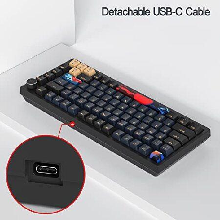 【並行輸入品】 Fogruaden 75% Wired Mechanical Gaming Keyboard 75 Percent Keyboard Hot Swappable， Red Switch， RGB Backlit 82 Keys TKL Mechanical_5