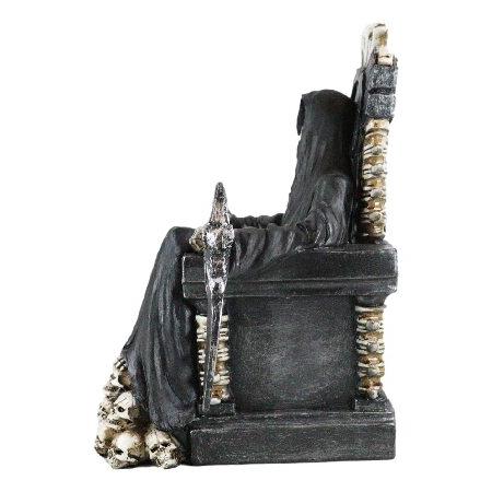 【並行輸入品】 Ebros Gift サンタ・ムエルテ ブラック 聖死 死神 スケルトン スカル 玉座 鎌の置物 高さ10.5インチ 男がいない人を待つ 死の天使 Ossuary_2