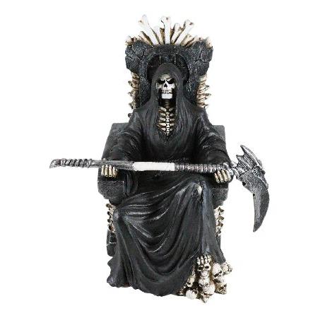 【並行輸入品】 Ebros Gift サンタ・ムエルテ ブラック 聖死 死神 スケルトン スカル 玉座 鎌の置物 高さ10.5インチ 男がいない人を待つ 死の天使 Ossuary_4