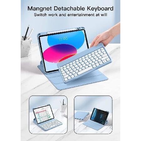 販売買蔵 AnMengXinLing 360° Rotatable iPad Air 5th/Air4th Gen Case with Keyboard and Mouse - Candy Round Keys - Detachable Keyboard Case with Mouse Set Pencil