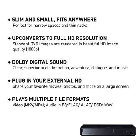 【並行輸入品】 Panasonic Blu Ray DVD Player with Full HD Picture Quality and Hi-Res Dolby Digital Sound, DMP-BD84P-K, Blackの画像