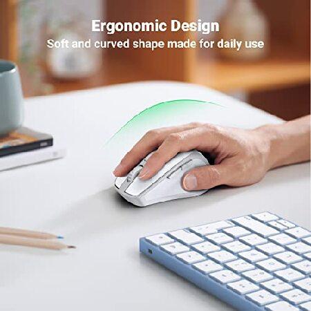 UGREEN Bluetooth Wireless Mouse Ergonomic Bluetooth 5.0 Mouse 2.4G Cordless Mouse with USB Receiver 4000 DPI 5 Buttons Silent USB Mice for Laptop, Mac｜olg｜02