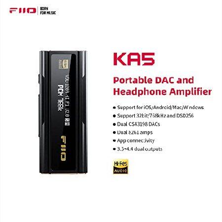 FiiO KA5 USB DAC Headphone Amp dongle Volume Control PCM 768kHz DSD 256 Headphone Outputs 3.5mm/4.4mm for Android/iOS/Mac/Windows.(並行輸入品)｜olg｜03
