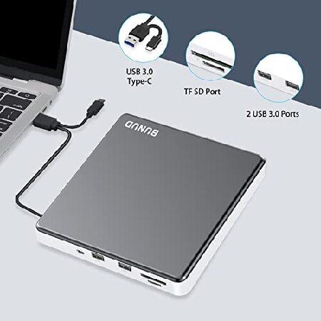 外付けCD DVDドライブ USB 3.0 Type C CD/DVD ROM バーナー CD DVD +/-RW 光学ディスクドライブ USBとTF/SDスロット2つ付き スリムポータブルリーダーライタープ｜olg｜04