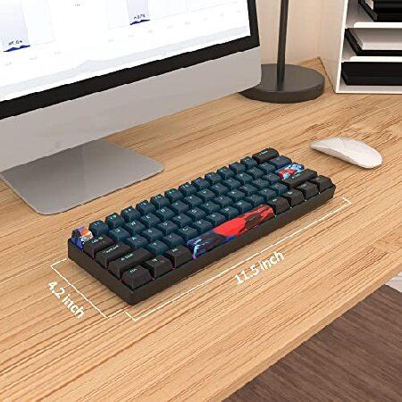 【並行輸入品】 Ussixchare 61 Tasten， 60% Tastatur， mechanische RGB-Tastatur， kabelgebunden， 60% Gaming-Tastatur mit PBT-Hintergrundbeleuchtung， mit_5