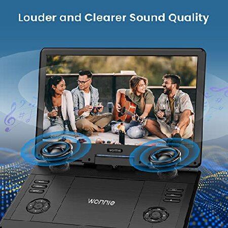 【並行輸入品】 WONNIE 16.5\" Portable DVD Player with 14.1\" Large HD Swivel Screen, 6 Hours Rechargeable Battery, High Clear Volume Speaker, Supportの画像