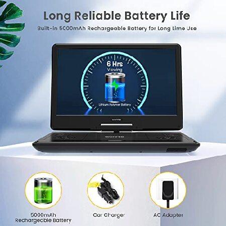 【並行輸入品】 WONNIE 16.5\" Portable DVD Player with 14.1\" Large HD Swivel Screen, 6 Hours Rechargeable Battery, High Clear Volume Speaker, Supportの画像