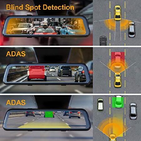 RexingUSA M2 Smart BSD ADAS Dual Mirror Dash Cam 1080p (Front+Rear) w/GPS 12” IPS Touch Screen, Stream Media, Parking Mode, Night Vision, Blind Spot｜olg｜02