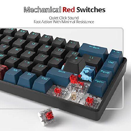 【並行輸入品】 Mosptnspg Protable 60% ゲーミングキーボード メカニカル、ミニコンパクトRGBバックライト68キー有線オフィスキーボード 赤スイッチ付き_2